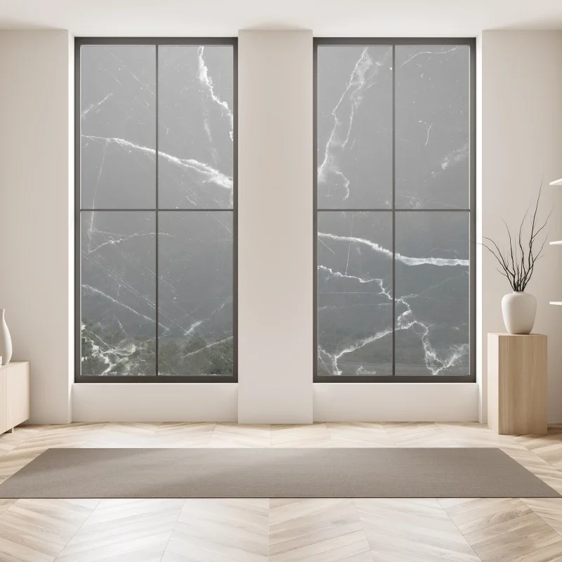 Adesivo per finestra marmo nero venato sofisticato • Wallissimo® Adesivo per finestra marmo nero venato sofisticato • Wallissimo®