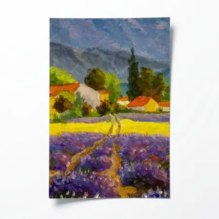 Poster tramonto sui campi di lavanda • Wallissimo®