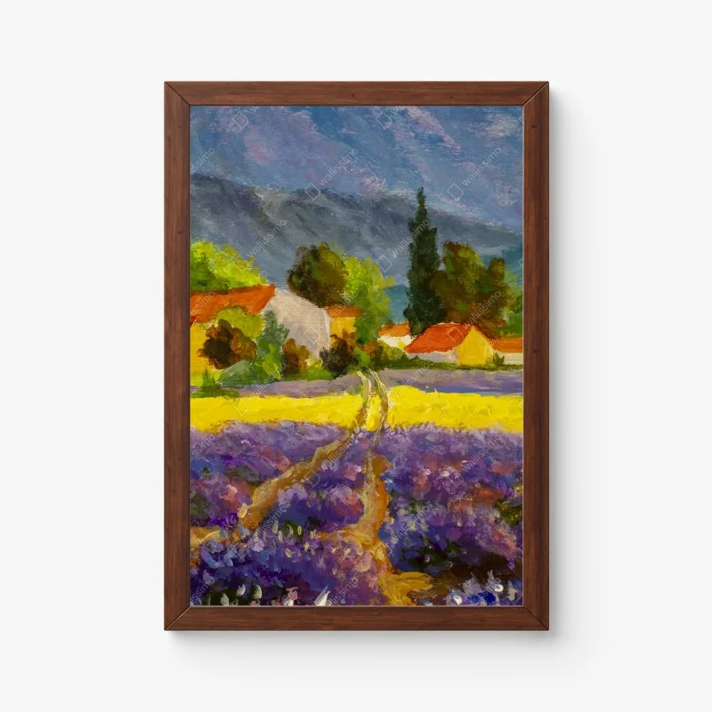 Poster tramonto sui campi di lavanda • Wallissimo® Poster tramonto sui campi di lavanda • Wallissimo®