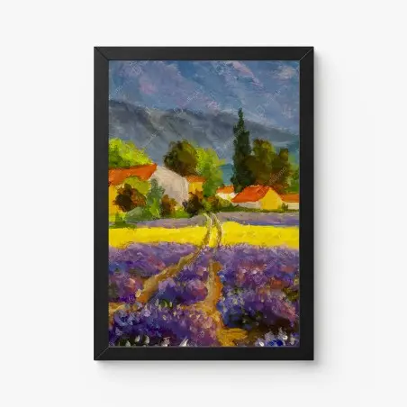 Poster tramonto sui campi di lavanda • Wallissimo®
