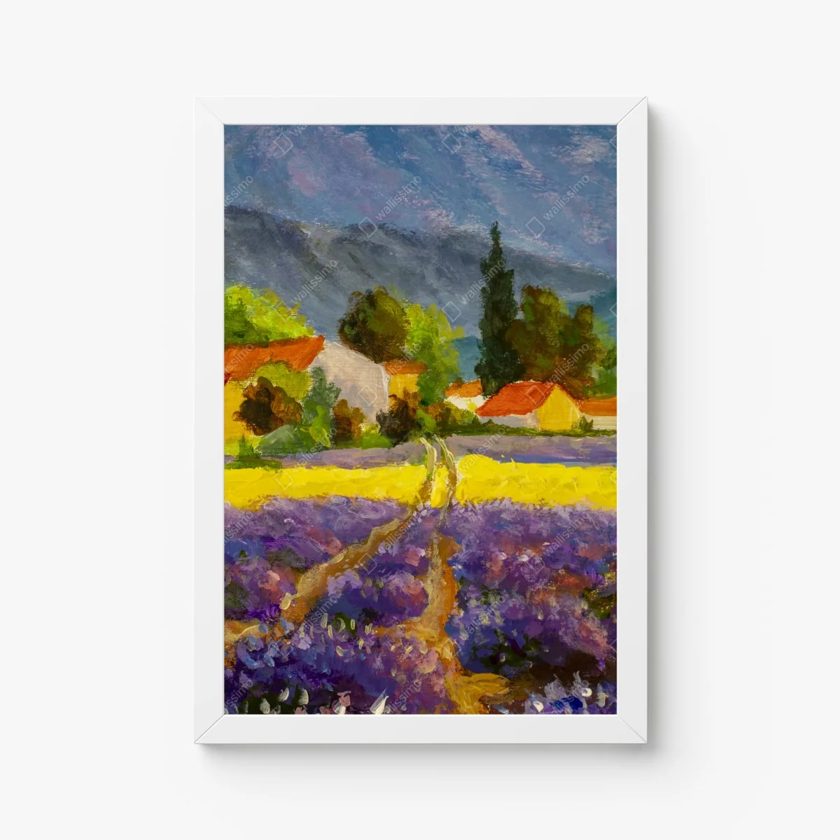 Poster tramonto sui campi di lavanda • Wallissimo® Poster tramonto sui campi di lavanda • Wallissimo®