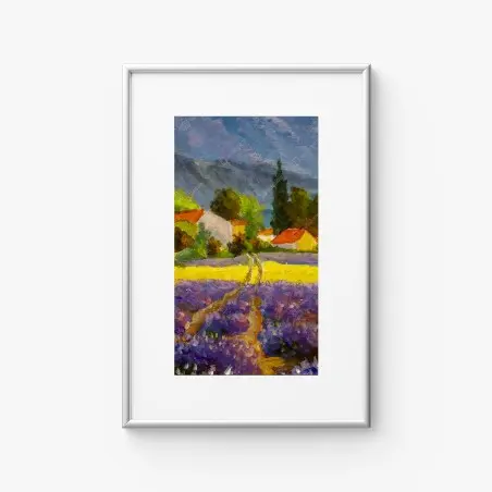 Poster tramonto sui campi di lavanda • Wallissimo®