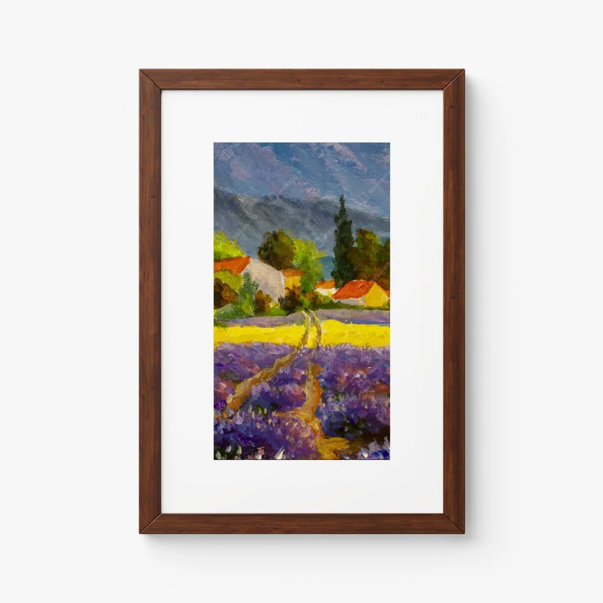 Poster tramonto sui campi di lavanda • Wallissimo® Poster tramonto sui campi di lavanda • Wallissimo®
