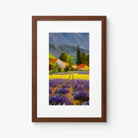Poster tramonto sui campi di lavanda • Wallissimo®
