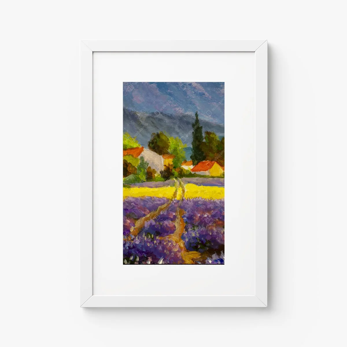 Poster tramonto sui campi di lavanda • Wallissimo® Poster tramonto sui campi di lavanda • Wallissimo®
