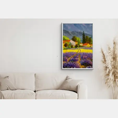 Poster tramonto sui campi di lavanda • Wallissimo®