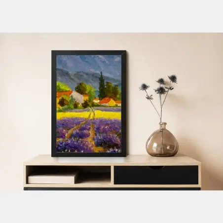 Poster tramonto sui campi di lavanda • Wallissimo®