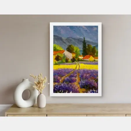 Poster tramonto sui campi di lavanda • Wallissimo®