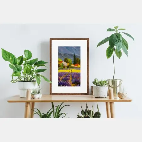 Poster tramonto sui campi di lavanda • Wallissimo®