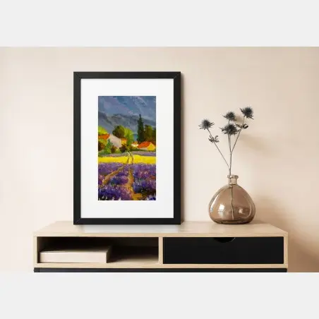 Poster tramonto sui campi di lavanda • Wallissimo®